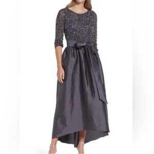 Pisarro Nights Sequin Bodice Taffeta Gown